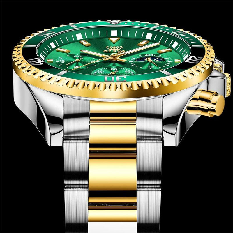 Relógio Luxuous Gold® OLEVS - Aço inoxidável