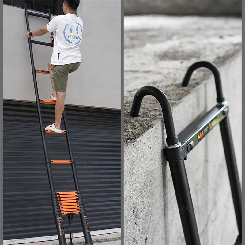 Escada Telescópica Dobrável De Liga De Alumínio - (PROMOÇÃO SOMENTE HOJE) + BRINDE EXCLUSIVO - FRETE GRÁTIS 🚚